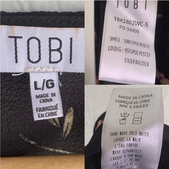 Tobi Floral Maxi Wrap Skirt and Top Set black Sz Large - Picture 8 of 8
